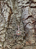 Pink and Silver Flower Necklace