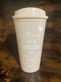 Luke 1:37 Reusable Coffee Cup