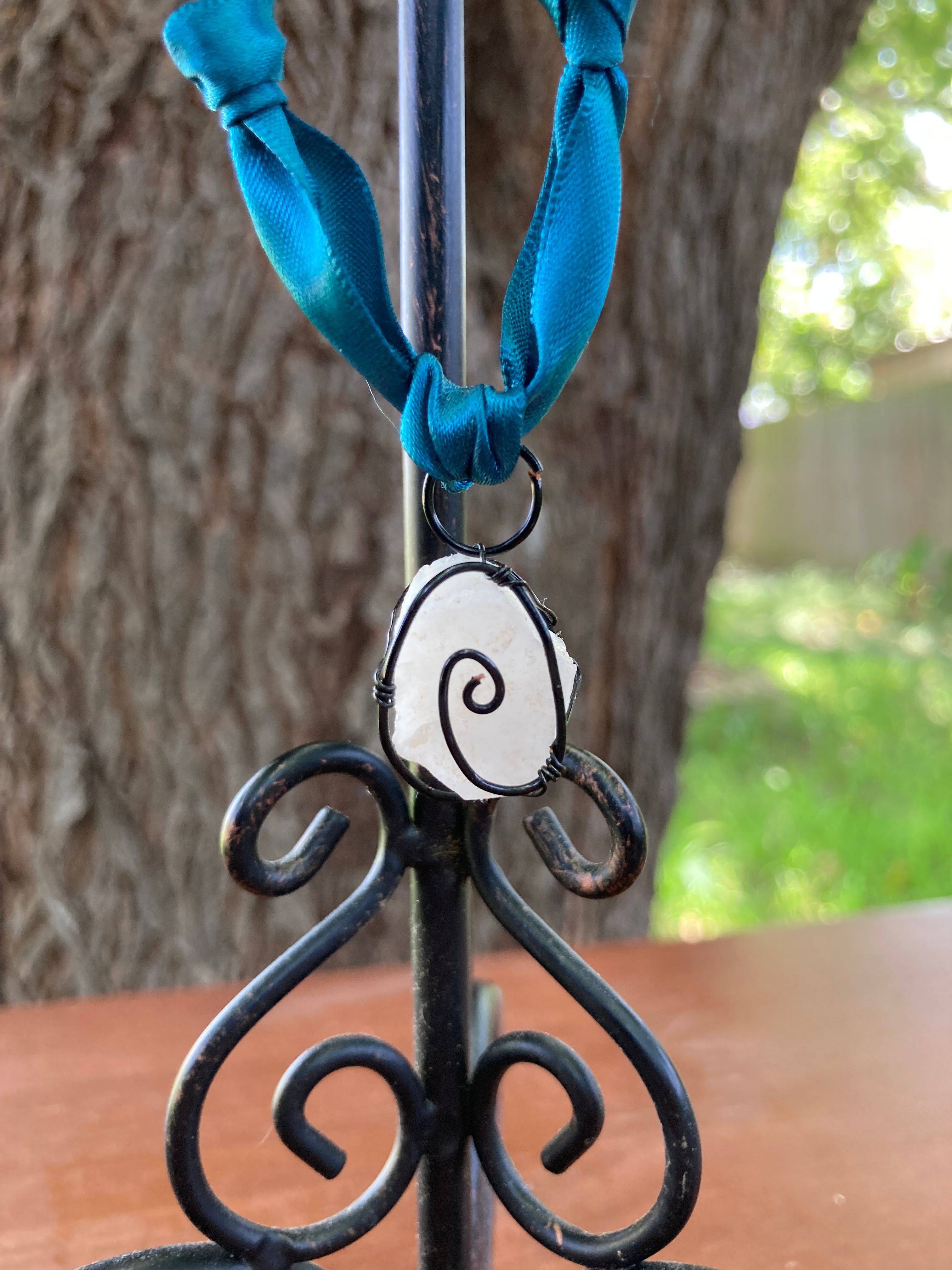 Ribbon and Quartz Necklace