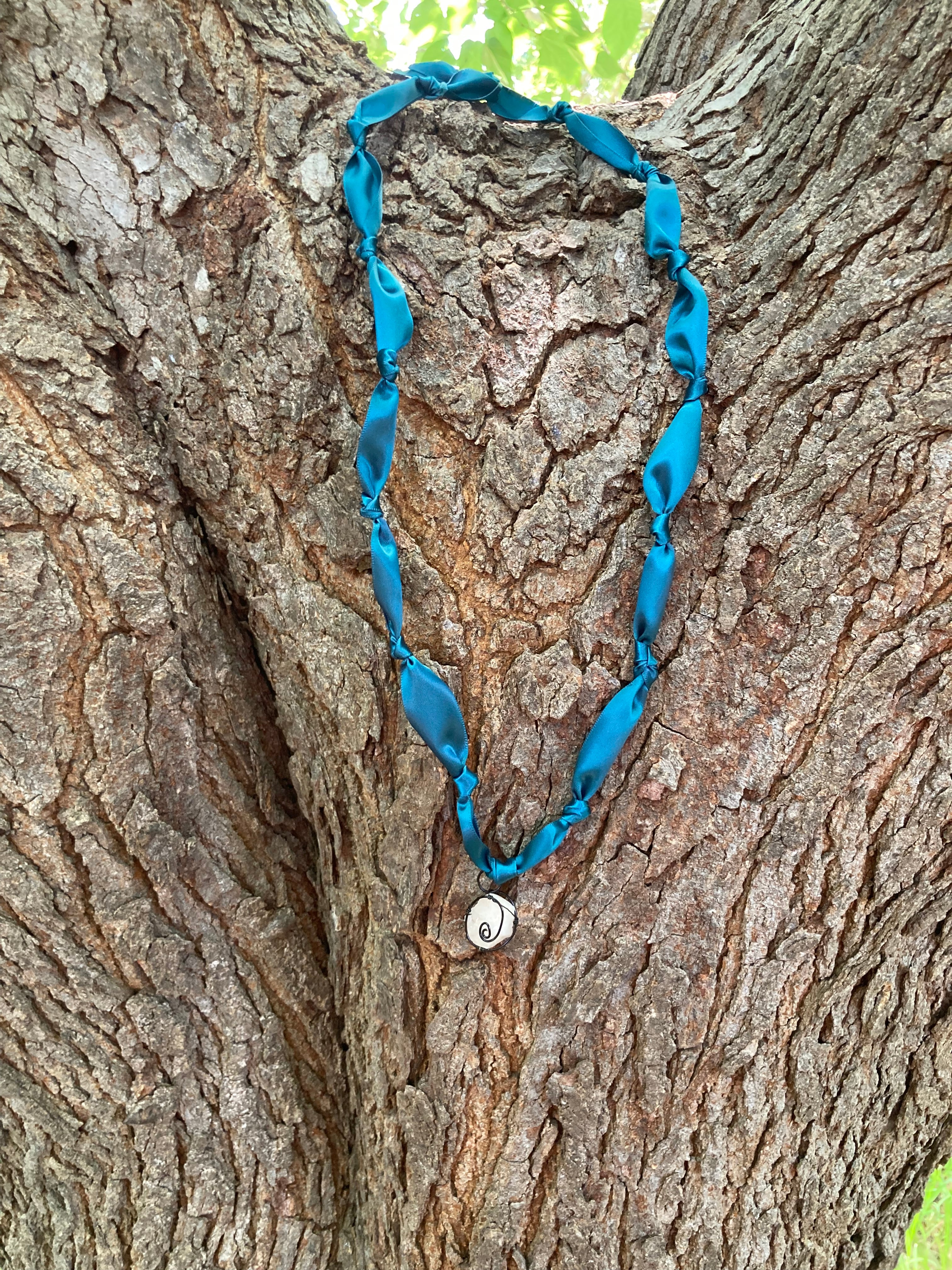 Ribbon and Quartz Necklace