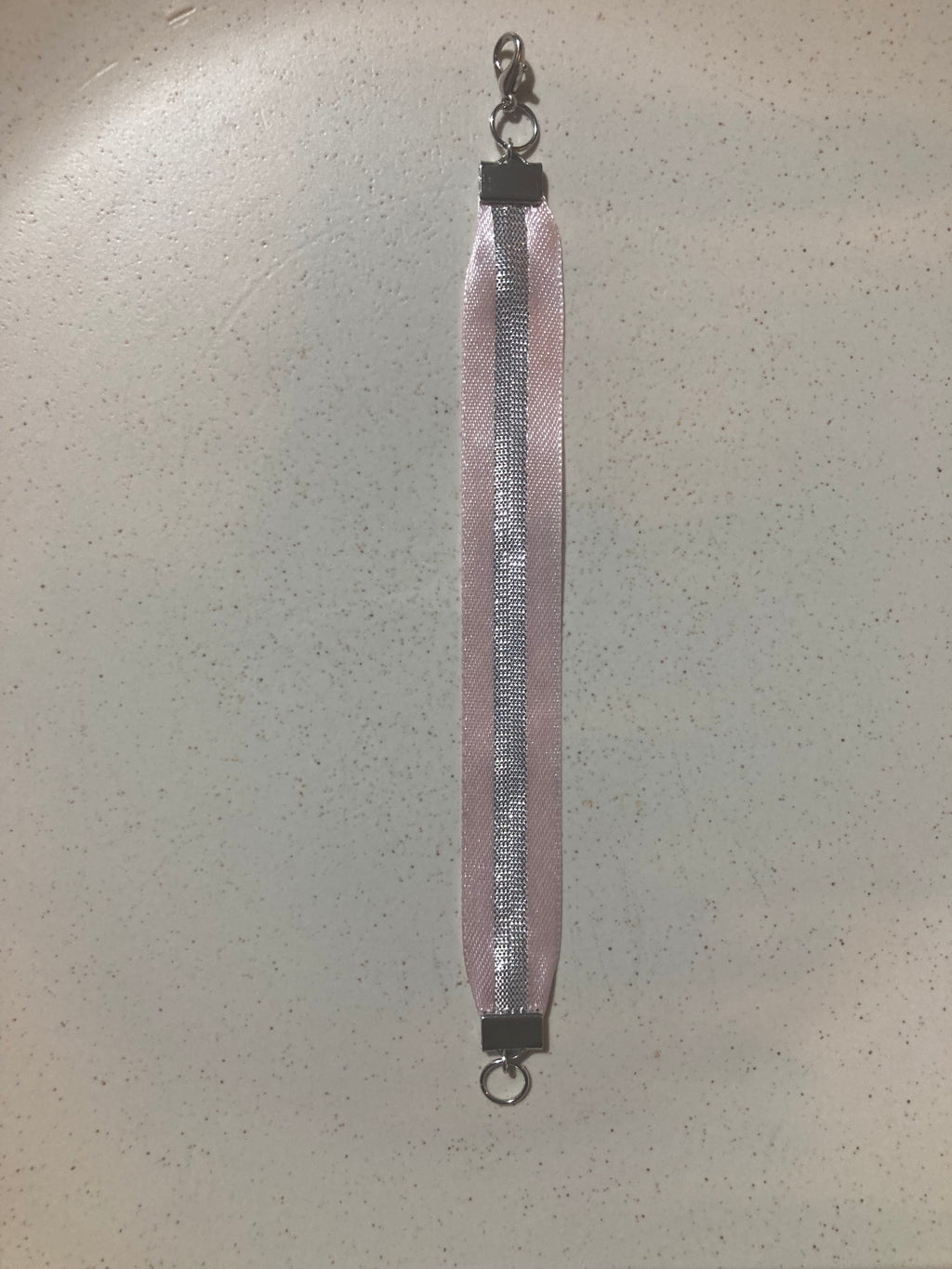 Silver Stripe Ribbon Bracelet