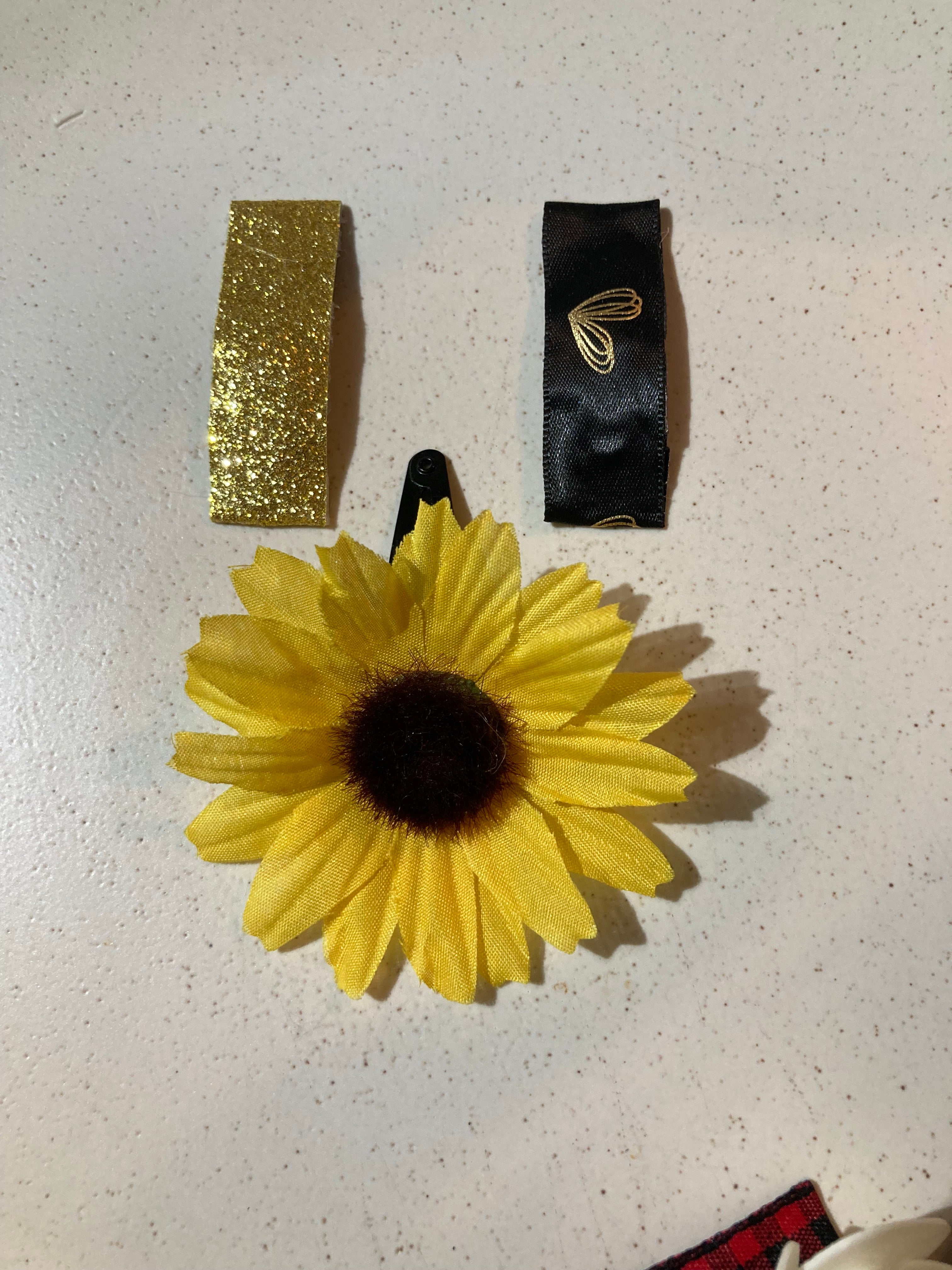 Sunflower hair clip set