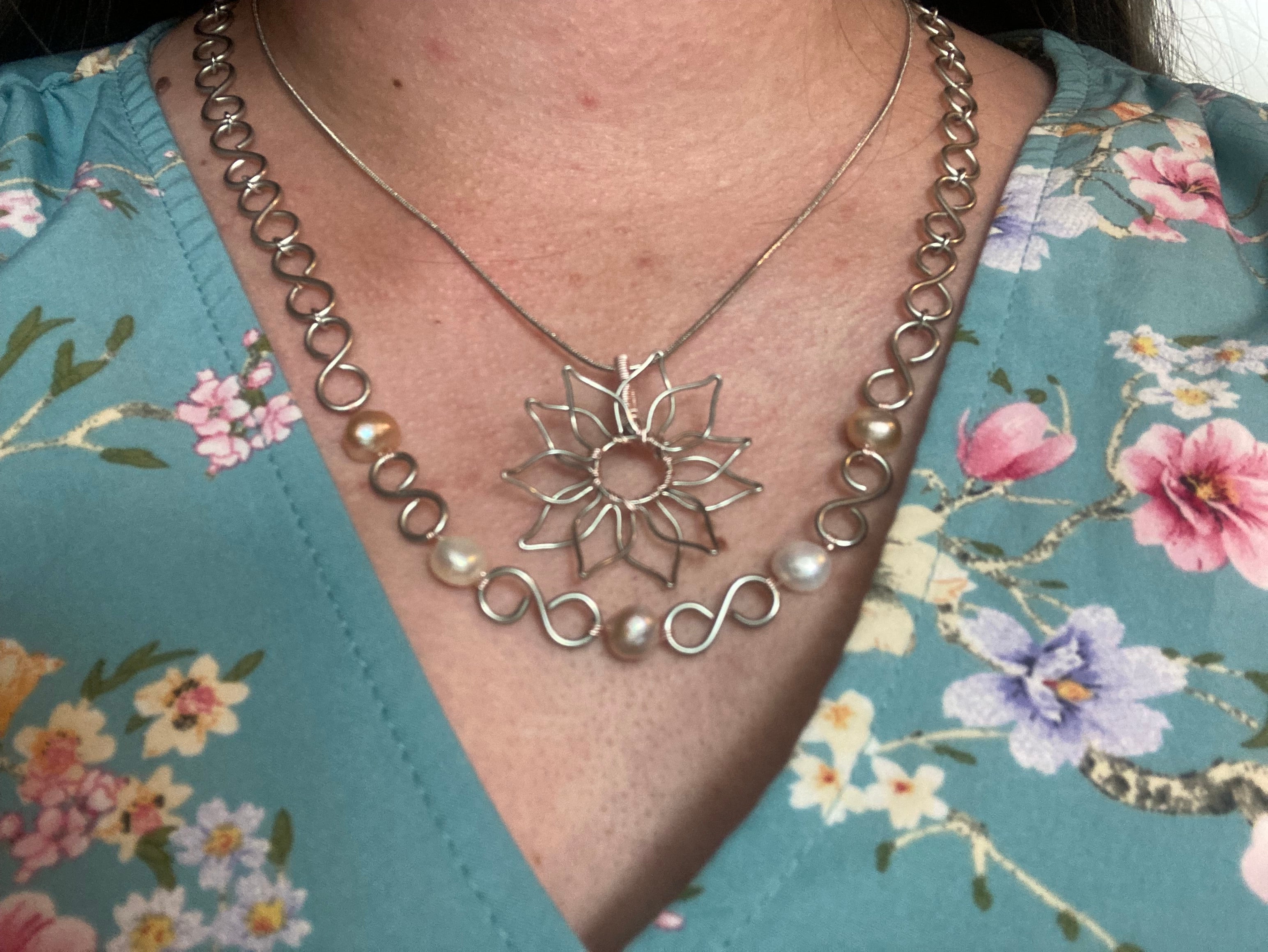 Copper and Pearl set